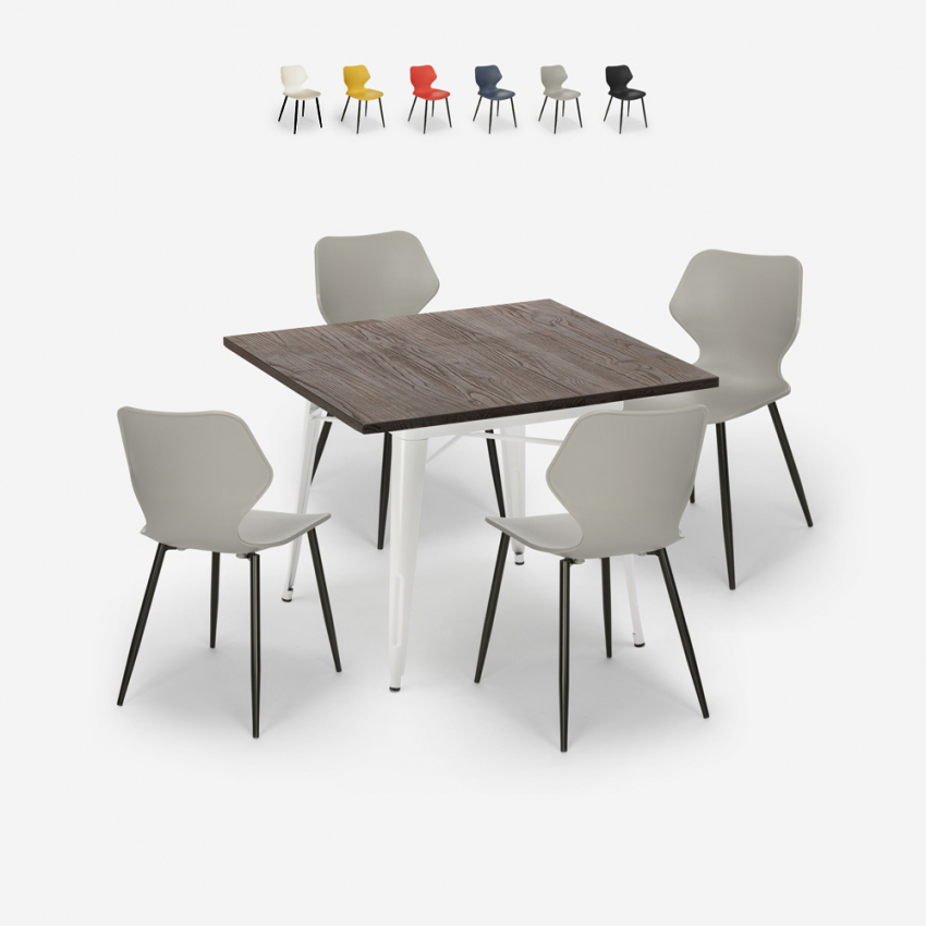 set quadratischer tisch 80x80cm 4 stühle  küche bar design howe light Sales