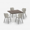 set quadratischer tisch 80x80cm 4 stühle  küche bar design howe light Maße