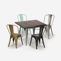 set tisch 80x80cm 4 stühle bar küche industrie vintage almond Aktion