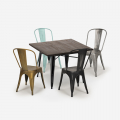 set tisch 80x80cm 4 stühle vintage  industrie holz metall dickson Aktion