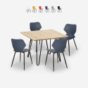 Tisch 80x80cm 4 Stühle Industrieller Stil Design Sartis Light Angebot