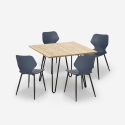 Tisch 80x80cm 4 Stühle Industrieller Stil Design Sartis Light Eigenschaften
