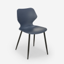 Set Quadratischer Tisch 80x80cm 4 Stühle aus Polypropylen Industriedesign Sartis 