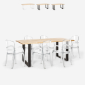 Set Tisch 180x80cm 6 transparente Stühle industriellen Jaipur L Verkauf