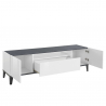 Moderner TV-Schrank 160x40 cm, 2 Fächer, Schublade in Hochglanz Weiß Schiefer Jacob Sales