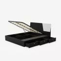 Bett Doppelbett Polsterbett hochklappbar 160x200 cm mit Bettkasten Design Steyr King Rabatte