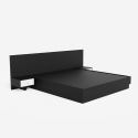Bett Doppelbett Polsterbett hochklappbar 160x190 cm mit Bettkasten mit 2 Nachttischen im modernen Design Schwaz 