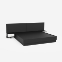 Bett Doppelbett Polsterbett hochklappbar 160x190 cm mit Bettkasten mit 2 Nachttischen im modernen Design Schwaz 