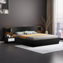 Bett Doppelbett Polsterbett hochklappbar 160x190 cm mit Bettkasten mit 2 Nachttischen im modernen Design Schwaz Kosten