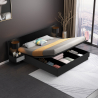 Bett Doppelbett Polsterbett hochklappbar 160x190 cm mit Bettkasten mit 2 Nachttischen im modernen Design Schwaz 