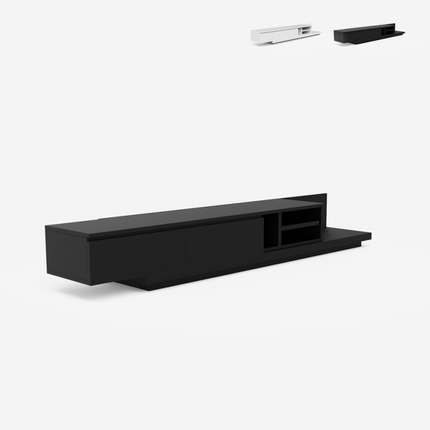 TV Bank 3 Fächer 2 Schubladen modernes Design Wohnzimmer Linurk Angebot TV Bank 3 Fächer 2 Schubladen modernes Design Wohnzimmer Linurk Angebot