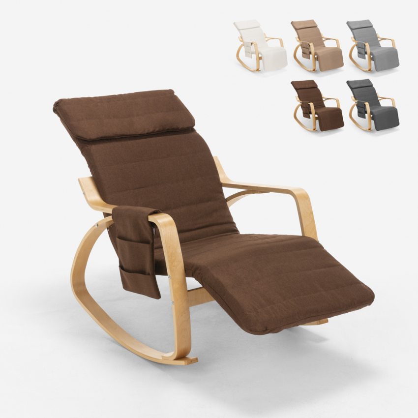 Schaukelstuhl Relaxsessel aus Holz skandinavisches Design verstellbare Fußstütze Odense Rabatte Schaukelstuhl Relaxsessel aus Holz skandinavisches Design verstellbare Fußstütze Odense Rabatte
