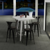 set 4 hocker hoch tisch 60x60cm aus metall bucket wood white Auswahl