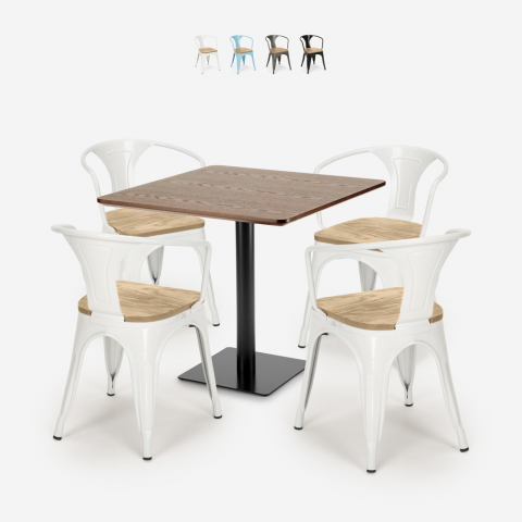 set horeca 4 stühle tisch 90x90cm bar restaurants Lix dunmore Aktion