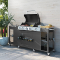 Edelstahl-Gasgrill BBQ 4+1 Brenner mit Spüle und Regalen Tartara Verkauf