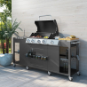 Edelstahl-Gasgrill BBQ 4+1 Brenner mit Spüle und Regalen Tartara Verkauf