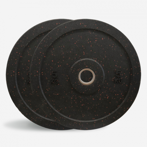 2 x 5 kg Gummigewichte Cross Training Olympische Langhantel Bumper HD Dot Aktion