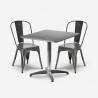 set 2 stühle Lix industriellen stil quadratischen stahltisch 70x70cm caelum Aktion