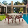 Set Tisch quadratisch beige 70x70cm 2 Stühle Design Moai Sales