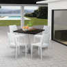 Quadratischer Tisch 90x90cm mit zentraler Basis für Bistros und Bars Horeca Maße