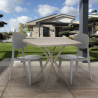 Modernes quadratisches beige Tischset 70x70cm 2 Designstühle Wade Sales