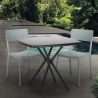 Set Quadratischer Tisch 70x70cm schwarz 2 Stühle Outdoor Design Regas Dark Kauf