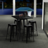 hoher tisch und 4 metallhocker industrielle im-stil new york-bar Verkauf