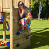 Holz-Spielplatz für den Garten - Turm mit Rutsche, Schaukel, Kletterwand Carol-3 Rabatte