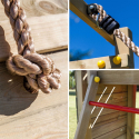 Holz-Spielplatz für den Garten - Turm mit Rutsche, Schaukel, Kletterwand Carol-3 Maße