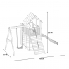 Holz-Spielplatz für den Garten - Turm mit Rutsche, Schaukel, Kletterwand Carol-3 