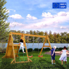 Doppelschaukel mit Klettergerüst für den Garten – Holzspielplatz für Kinder Spider King Verkauf