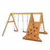 Doppelschaukel mit Klettergerüst für den Garten – Holzspielplatz für Kinder Spider King Angebot