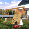 Doppelschaukel mit Klettergerüst für den Garten – Holzspielplatz für Kinder Spider King Rabatte