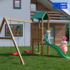 Holzspielplatz Lucas mit Rutsche und Doppelschaukel für den Garten Verkauf
