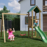 Holzspielplatz Lucas mit Rutsche und Doppelschaukel für den Garten Lagerbestand