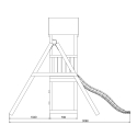 Holzspielplatz Lucas mit Rutsche und Doppelschaukel für den Garten Modell