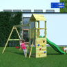 Holzspielplatz für Kinder mit Turm, Rutsche und Doppelschaukel Flappi Verkauf
