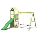 Kinderspielplatz aus Holz Turmrutsche Doppelschaukel Flappi Angebot