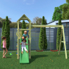 Holzspielplatz für Kinder mit Turm, Rutsche und Doppelschaukel Flappi Rabatte