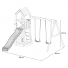 Holzspielplatz für Kinder mit Turm, Rutsche und Doppelschaukel Flappi Kauf
