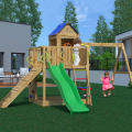 Klettergerüst mit Rutsche und Doppelschaukel für den Garten Treehouse Aktion