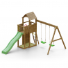 Spielturm mit Rutsche Schaukeln Sandkasten Kinderspielplatz aus Holz Boomer Angebot