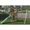 Holzspielturm mit Rutsche Schaukel Sandkasten Spielplatz Kinder Boomer Katalog