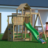 Holzspielplatz für Kinder mit Rutsche, Schaukel und Klettergerüst Activer Aktion