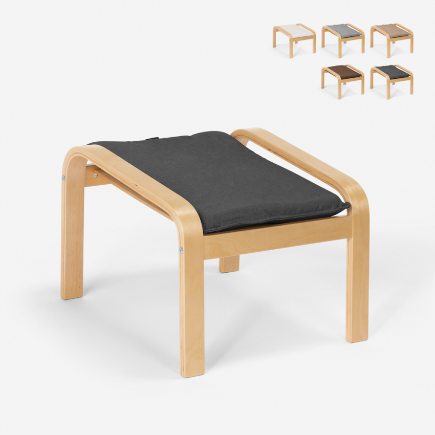 Hocker Nordisches Design Pouf Fußhocker aus Stoff mit Holzbeinen Sylt Aktion Hocker Nordisches Design Pouf Fußhocker aus Stoff mit Holzbeinen Sylt Aktion