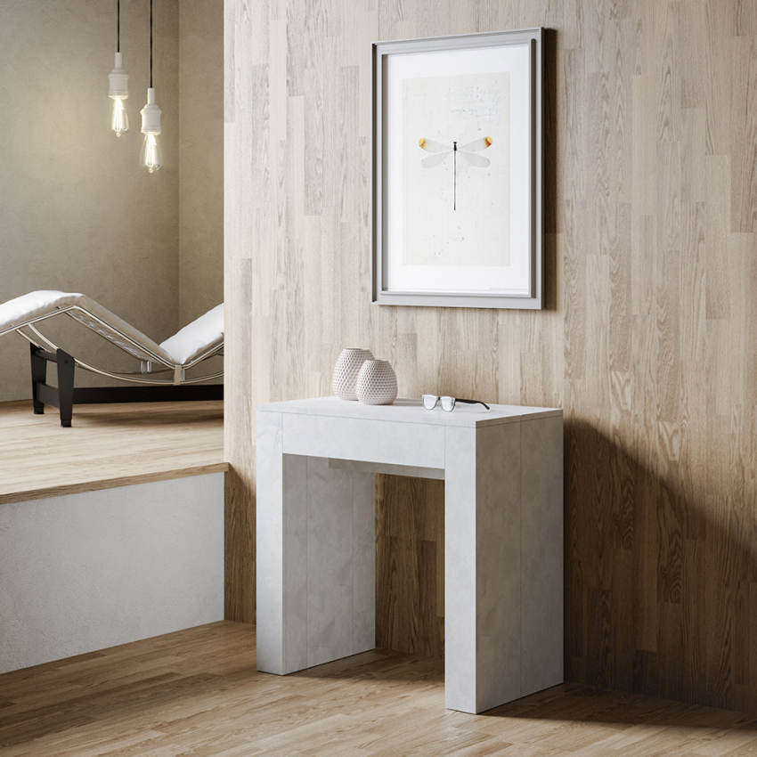Ausziehbarer Konsolentisch 78x47-299cm Esstisch Weißholz Allin Aktion Ausziehbarer Konsolentisch 78x47-299cm Esstisch Weißholz Allin Aktion