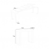 Ausziehbarer Konsolentisch 90x40-300cm Design Esstisch weiß Metall Tecno Katalog