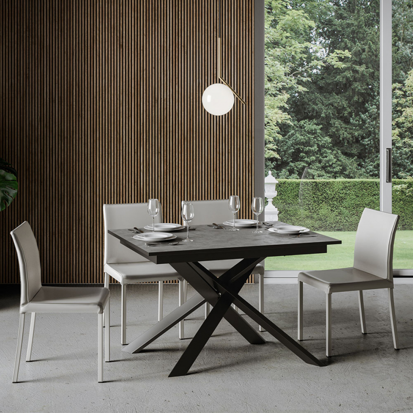 Ausziehbarer Esstisch modern 90x120-180cm anthrazit Ganty Report Aktion Ausziehbarer Esstisch modern 90x120-180cm anthrazit Ganty Report Aktion