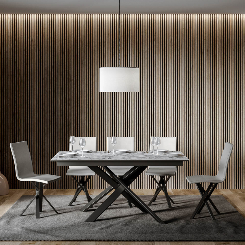Ausziehbarer Esstisch 90x160-220cm modernes Design Marmor Ganty Long Marble Aktion Ausziehbarer Esstisch 90x160-220cm modernes Design Marmor Ganty Long Marble Aktion