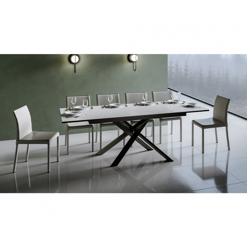 Ganty Long Weiß ausziehbarer Tisch 90x160-220cm Küche Esszimmer